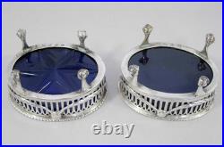 FINE PAIR GEORGE III ANTIQUE STERLING SILVER TABLE SALTS SALT CELLARS 1773 179g