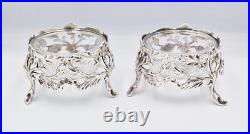 FINE WILLIAM IV STERLING SILVER OPENWORK SALT CELLARS London 1836