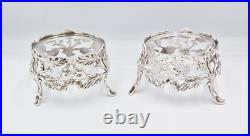 FINE WILLIAM IV STERLING SILVER OPENWORK SALT CELLARS London 1836