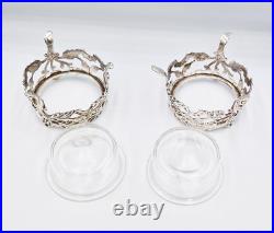 FINE WILLIAM IV STERLING SILVER OPENWORK SALT CELLARS London 1836