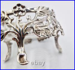 FINE WILLIAM IV STERLING SILVER OPENWORK SALT CELLARS London 1836