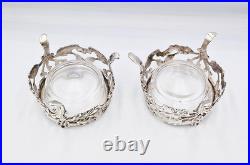 FINE WILLIAM IV STERLING SILVER OPENWORK SALT CELLARS London 1836