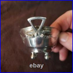 FORD & TUPPER Sterling Silver SALT CELLAR Oval Footed & Handled, Engraved