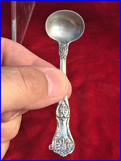 FOUR Piece Set of Very Rare GORHAM KING SHELL Master Salts & Salt Spoons c1895