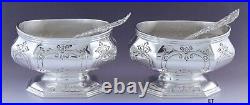 Fab Pair Reed & Barton Sterling Silver Open Salt Cellars with Spoons