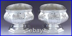 Fab Pair Reed & Barton Sterling Silver Open Salt Cellars with Spoons