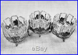 Fabulous 835 silver & crystal or glass German open salt cellars set of 3