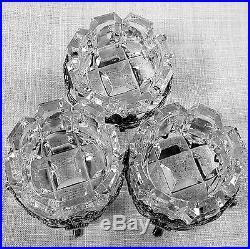 Fabulous 835 silver & crystal or glass German open salt cellars set of 3