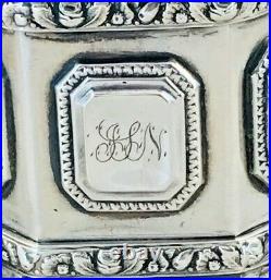 Fancy Coin Silver Leonard&Wilson Philadelphia 1847-1851 Large Footed Salt Cellar