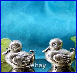Figural 800 Silver Figural Ducklings Salt & Pepper Shakers HALLMARKED Figurines