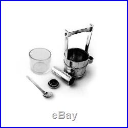 Figural Bucket Form Salt Cellar and Pepper Shaker 950 Sterling Japan
