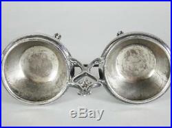 Fine 19th c. French. 950 Silver Double Master Salt Dish / Cellar with Spoons