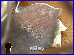 Fine Antique Japanese Sterling Silver Okimono Bird Vtg Salt Cellar Pepper Set