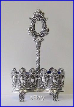 Fine Portuguese Sterling Silver Double Mirror Salt Holder 26099