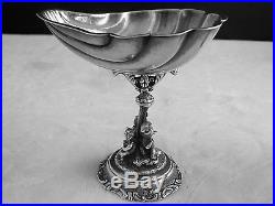 Fine Rare Antique Sterling Silver Dancing Cherubs Master Salts or Nut Dishes