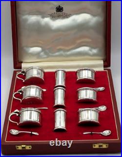 For ASPREY Edward Barnard Sterling Silver Mustard Pot Salt Cellar Pepper Shaker