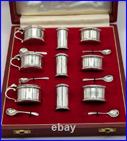 For ASPREY Edward Barnard Sterling Silver Mustard Pot Salt Cellar Pepper Shaker