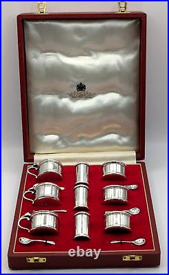 For ASPREY Edward Barnard Sterling Silver Mustard Pot Salt Cellar Pepper Shaker