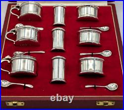 For ASPREY Edward Barnard Sterling Silver Mustard Pot Salt Cellar Pepper Shaker