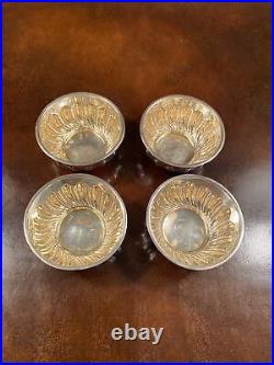 Four (4) 1900 English Sterling Silver Salts withNo Monogram
