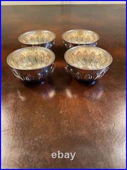 Four (4) 1900 English Sterling Silver Salts withNo Monogram
