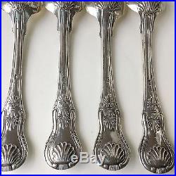Four Antique Neapolitan Italian Silver Footed Master Salts & Spoons (1824-1832)