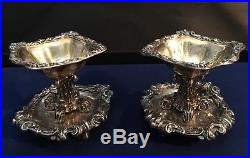 France / French 19th Century. 950 Sterling Silver Pair Of Antique Salts Cellars
