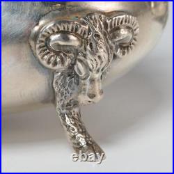 Frank M Whiting Sterling Silver Rams Head Footed Open Salt Cellar Bowls 805