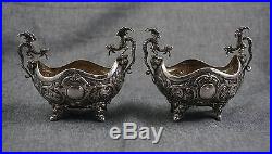 Fratelli COPPINI Italian 800 Silver Repousse DRAGONS MASTER SALTS Set of 2