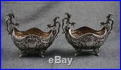 Fratelli COPPINI Italian 800 Silver Repousse DRAGONS MASTER SALTS Set of 2