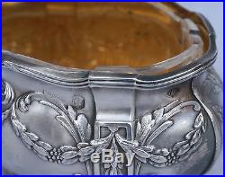 French Vermeil Sterling Silver Set 4 Open Salt Cellar Spoon G Veyrat Paris 1900