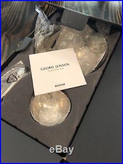 GEORG JENSEN BLOOM BOWL SET, STAINLESS. 2 X PETITE Bowls & Salt Cellar Withspoon