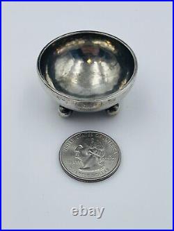 Georg Jensen Denmark Antique Sterling Silver Hand Wrought Small Salt Cellar 433A