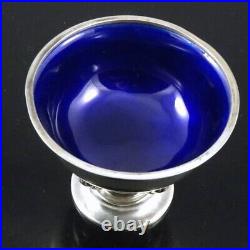 Georg Jensen. Sterling Silver Salt Cellar with blue Enamel #741- Acorn / Konge