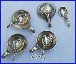 Georg Jensen Vintage Salt Dishes And Spoons(4)
