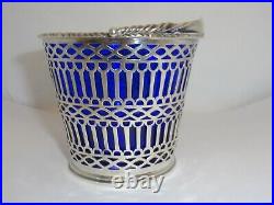 George III 1773 London PHILIP FREEMAN Sterling Silver & Glass Salt Cellar Basket