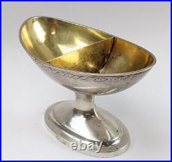 George III, Antique Sterling Silver Salt Cellar,'Boat shaped' Maker FWF