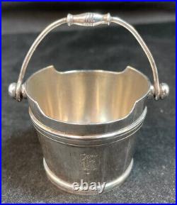 George Sharp Sterling Silver Figural Bucket Form Open Salt Cellar Swing Handle