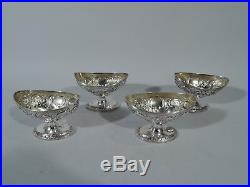 Georgian Open Salts Set of 4 Antique Neoclassical English Sterling Silver