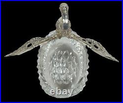 German Sterling Silver & Cut Crystal Master Salt Cellar Swan