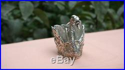 Gorgeous Antique Chester Sterling Silver Swan Salt Cellar With Liner, C. 1908