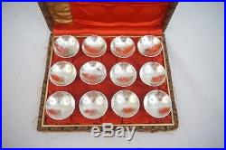 Gorham Complete Set 12 Aesthetic Movement Sterling Silver Open Salts C1880