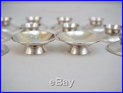 Gorham Complete Set 12 Aesthetic Movement Sterling Silver Open Salts C1880
