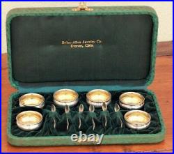 Gorham Sterling Set 6 Gold Wash Salt Dips, 6 Gold Wash Salt Spoons original case