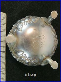 Gorham Sterling Silver Master Salt 2150 w Spoon Floral Shell Feet Gold Wash 75g