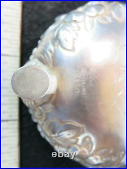 Gorham Sterling Silver Master Salt 2150 w Spoon Floral Shell Feet Gold Wash 75g