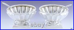 Great Pair Tiffany & Co Sterling Silver Fluted Open Salt Cellars