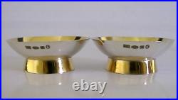 HAND MADE PAIR OF SOLID STERLING SILVER GILT ROSE SALT CELLARS 2023 ENGLISH 30g