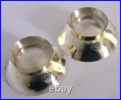 HAND MADE PAIR OF SOLID STERLING SILVER GILT ROSE SALT CELLARS 2023 ENGLISH 30g