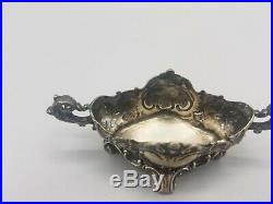 Hallmarked Sterling Silver Repousee Salt Cellar Marked St. S. 45.75 Grams